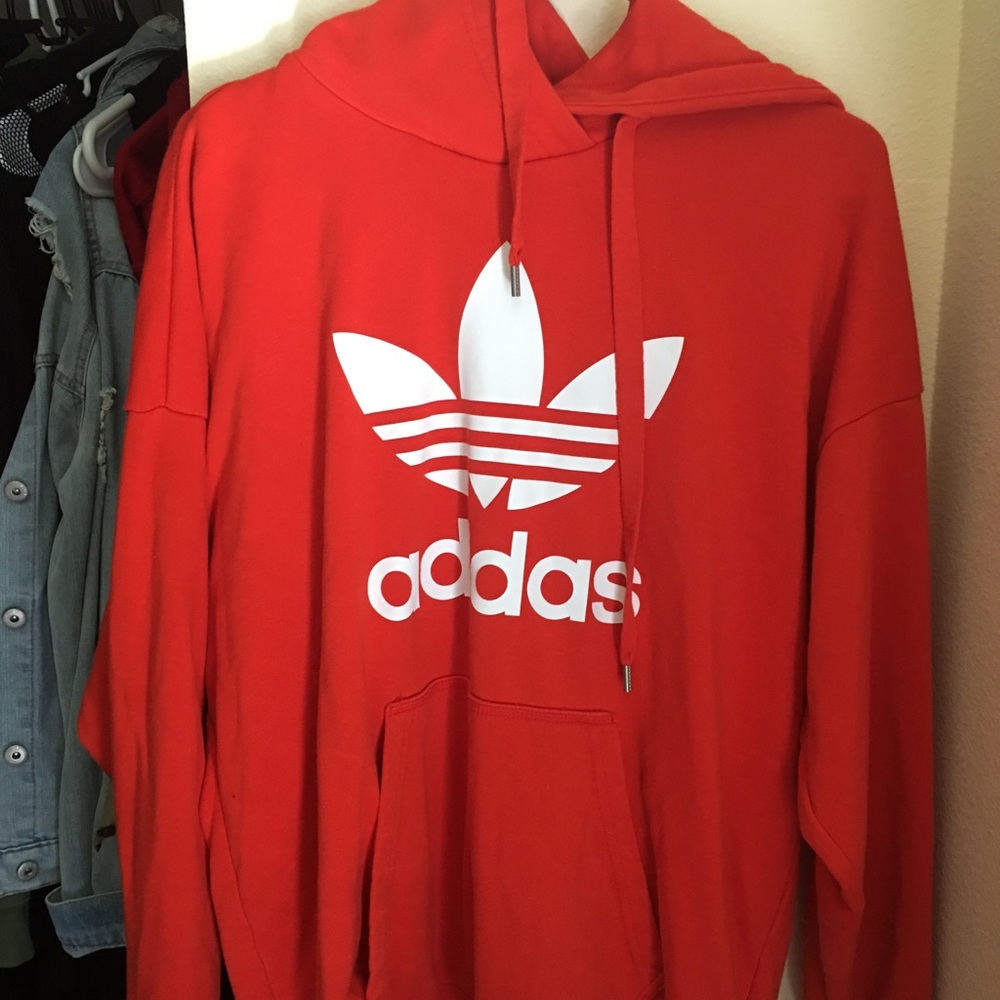Adidas red/orange hoodie